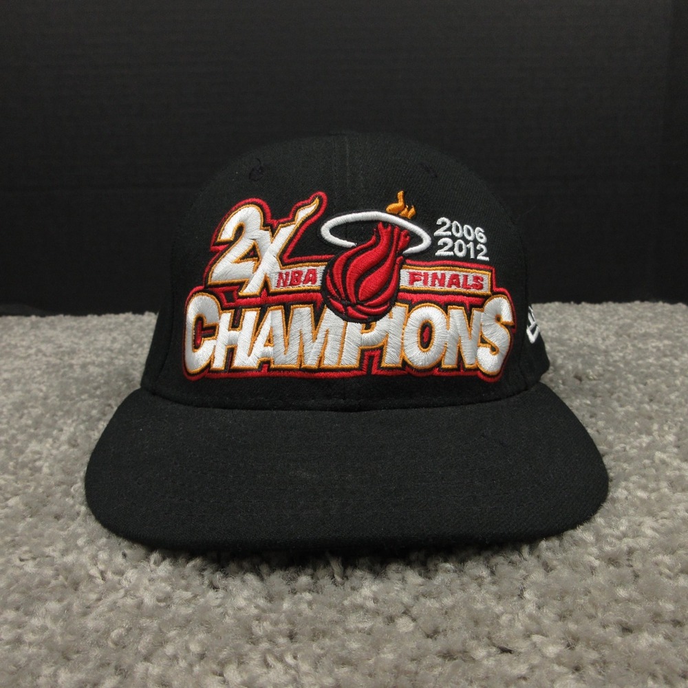 Miami Heat Hat Cap Mens 7 Black New Era 59Fifty NBA Finals Champions HWC USA